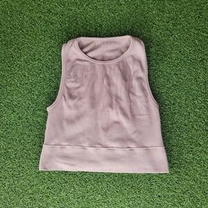 SKIMS Stretch Rib High Neck Brown‎ Bralette- Size XXS/XS